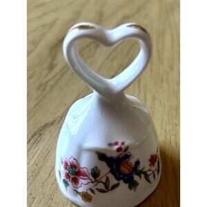 VTG BELL TEA Fine Bone GOLD China Heart Shaped Handle Floral Luxury Hammersley